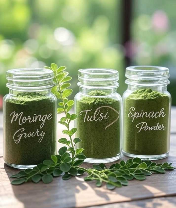 Green Leaf Powder with Curd: