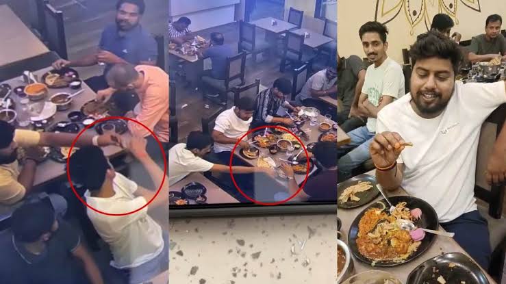 Gorakhpur Veg Food Controversyवेज खाने में हड्डी की बात पर गोरखपुर में बवाल, CCTV में दिखा पूरा 'खेल', पुलिस ने धक्का देकर निकाला बाहर 13 Gorakhpur Veg Food Controversy