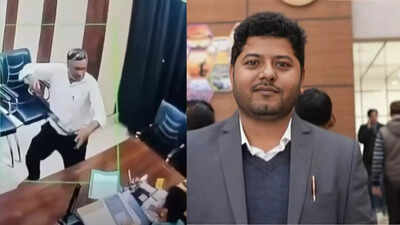 Headmaster attacks BSA officer with belt BSA अखिलेश प्रताप सिंह पर हेडमास्टर बृजेंद्र वर्मा का बेल्ट से जानलेवा हमला, ऑफिस में मचा हड़कंप